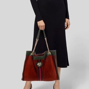 Gucci | Rajah Large Red and Green Tote Bag
